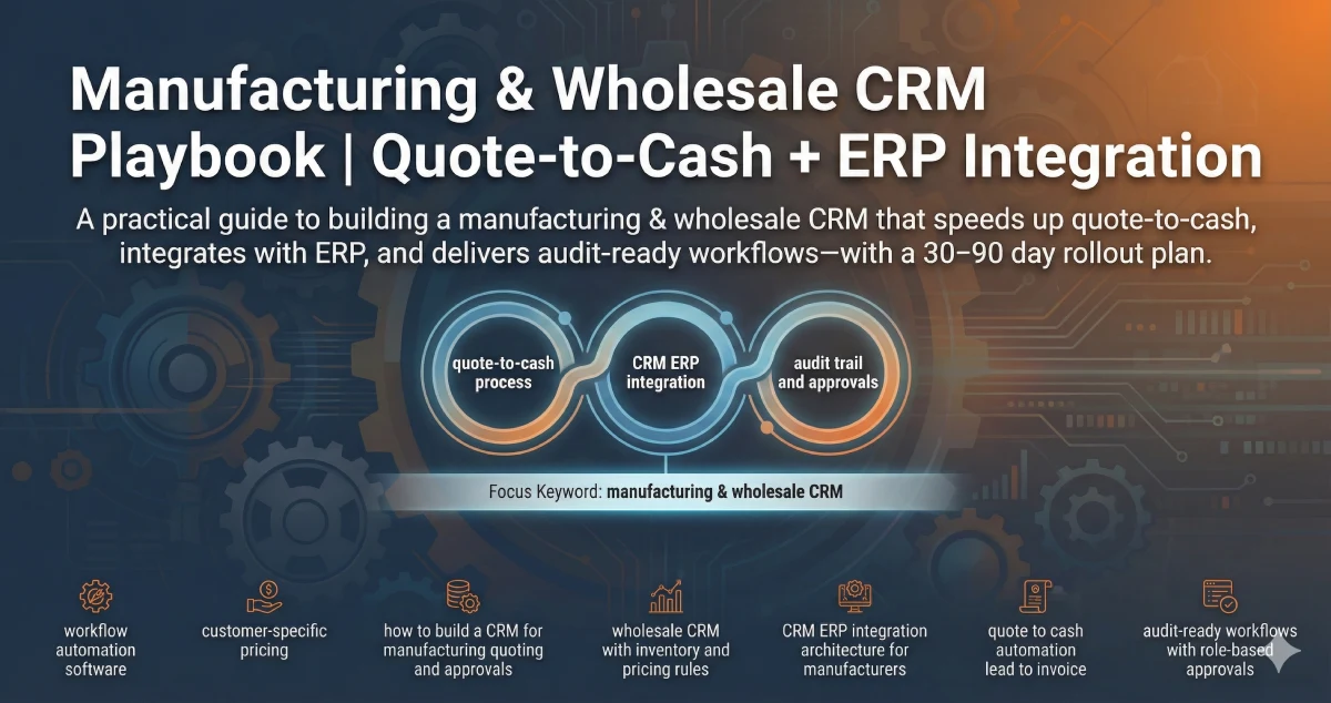 Manufacturing & Wholesale CRM Playbook | Quote-to-Cash + ERP Integration